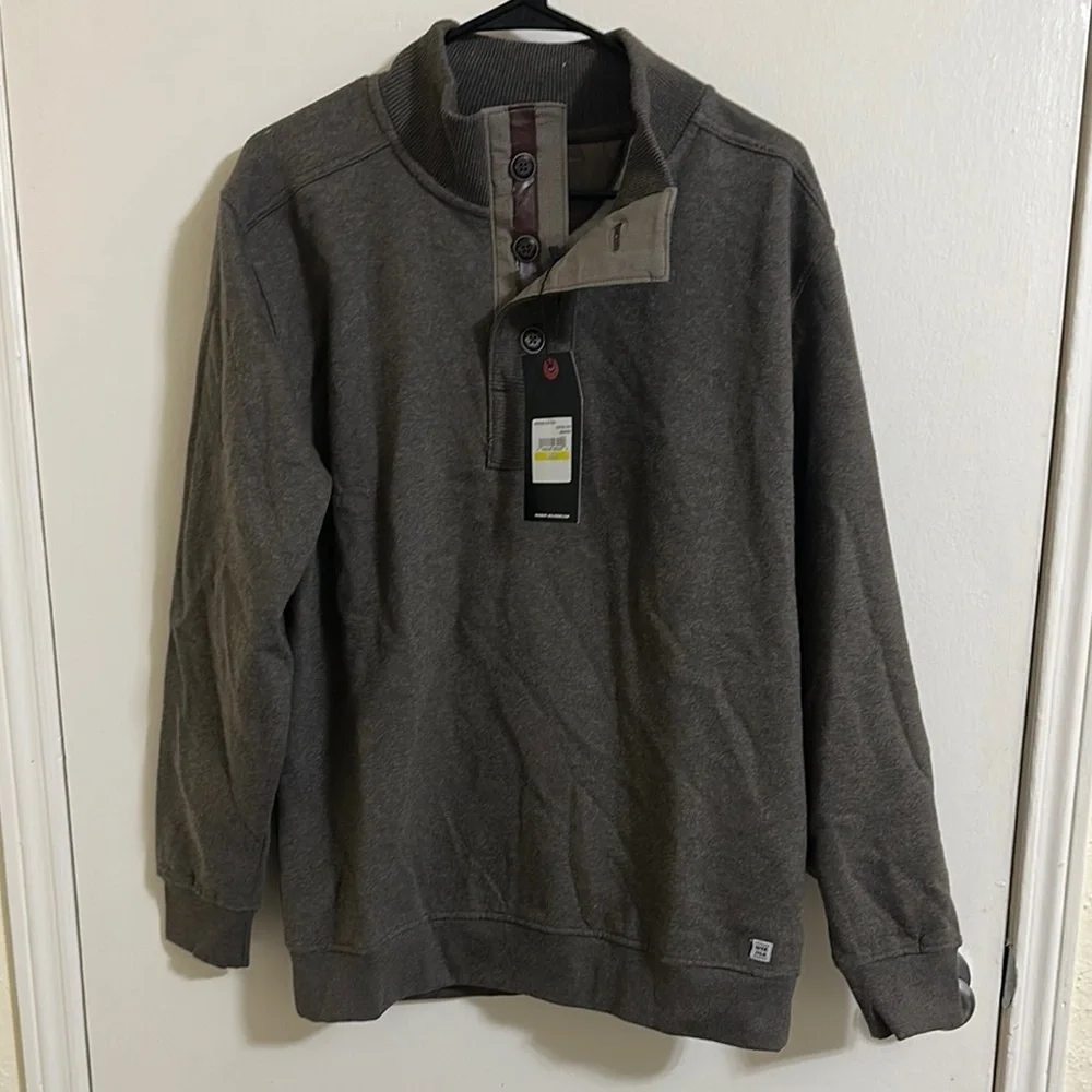 NWT‎ Wolverine Men’s Hudson Button Coffee Quarter Zip Pullover Sweater Medium